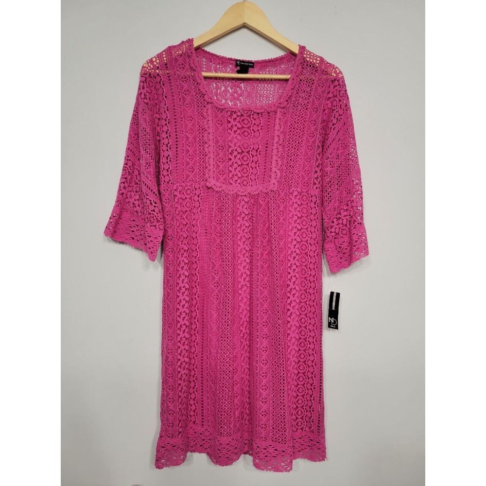 New Directions Hot Pink Lace Dress,‎ Size 8 Medium